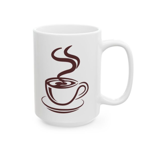Coffee Cup with Swirling Steam Coffee Lover Mug – Funny Coffee Mug – 11oz/15oz Ceramic Mug