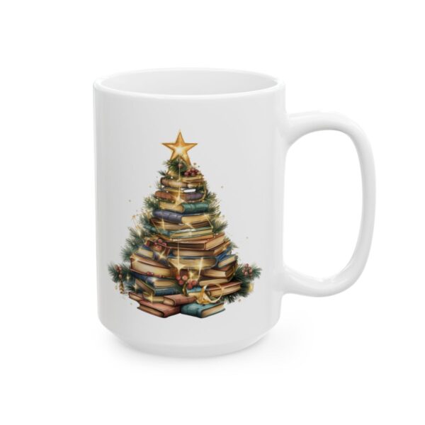 Christmas Book Tree Design 6 Mug – Book Lover Christmas Coffee Mug – 11oz/15oz Ceramic Mug