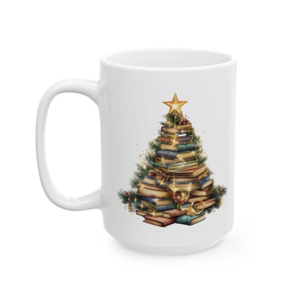 Christmas Book Tree Design 6 Mug – Book Lover Christmas Coffee Mug – 11oz/15oz Ceramic Mug