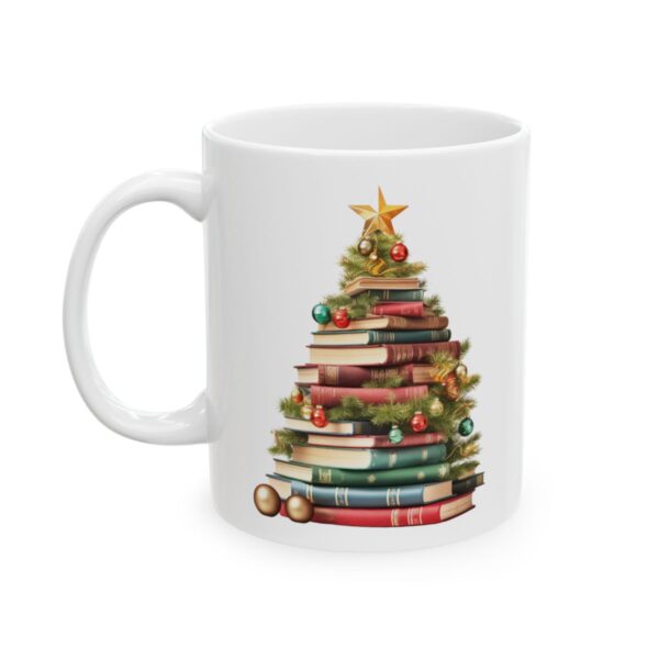 Christmas Book Tree Design 5 Mug – Book Lover Christmas Coffee Mug – 11oz/15oz Ceramic Mug