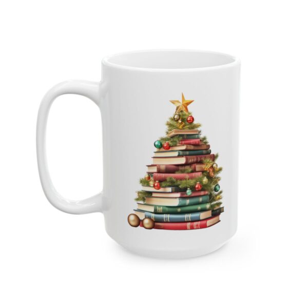 Christmas Book Tree Design 5 Mug – Book Lover Christmas Coffee Mug – 11oz/15oz Ceramic Mug