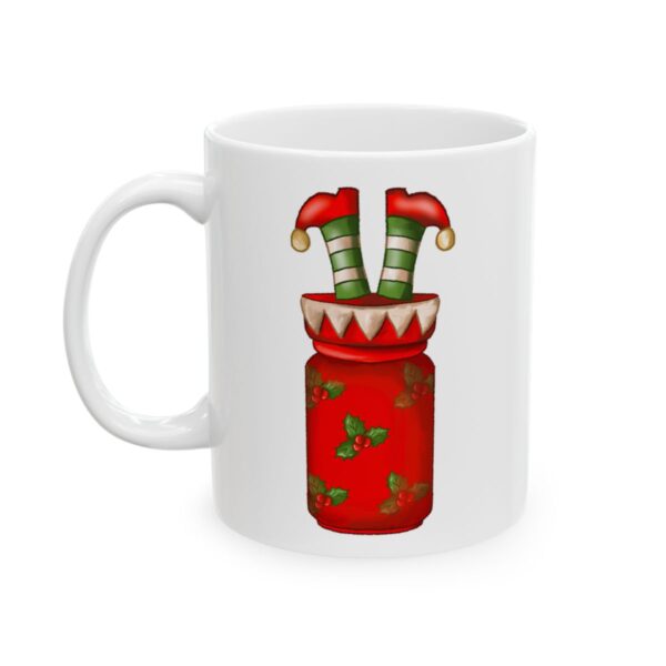Elf Legs Holly Jar Christmas Drink Mug – Holiday Coffee Lover Mug – 11oz/15oz Ceramic Mug - 11060_1_left.jpg Elf Legs Holly Jar Christmas Drink Mug – Holiday Coffee Lover Mug – 11oz/15oz Ceramic Mug