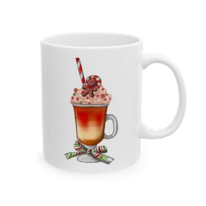 Gingerbread Hot Toddy Glass Christmas Drink Mug – Holiday Coffee Lover Mug – 11oz/15oz Ceramic Mug