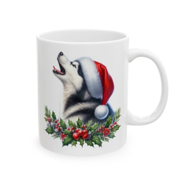 Husky Santa Hat with Holly Christmas Dog Mug – Dog Lover Christmas Coffee Mug – 11oz/15oz Ceramic Mug - 11072_0_right.jpg Husky Santa Hat with Holly Christmas Dog Mug – Dog Lover Christmas Coffee Mug – 11oz/15oz Ceramic Mug
