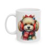 Fluffy Puppy with Winter Earmuffs Christmas Dog Mug – Dog Lover Christmas Coffee Mug – 11oz/15oz Ceramic Mug