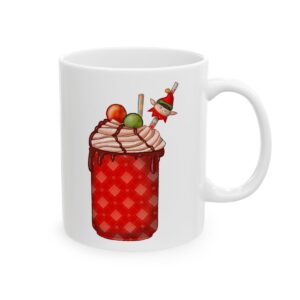 Plaid Milkshake Jar with Elf Topper Christmas Drink Mug – Holiday Coffee Lover Mug – 11oz/15oz Ceramic Mug - 11681_0_right.jpg Plaid Milkshake Jar with Elf Topper Christmas Drink Mug – Holiday Coffee Lover Mug – 11oz/15oz Ceramic Mug