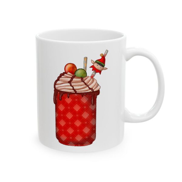 Plaid Milkshake Jar with Elf Topper Christmas Drink Mug – Holiday Coffee Lover Mug – 11oz/15oz Ceramic Mug - 11681_0_right.jpg Plaid Milkshake Jar with Elf Topper Christmas Drink Mug – Holiday Coffee Lover Mug – 11oz/15oz Ceramic Mug