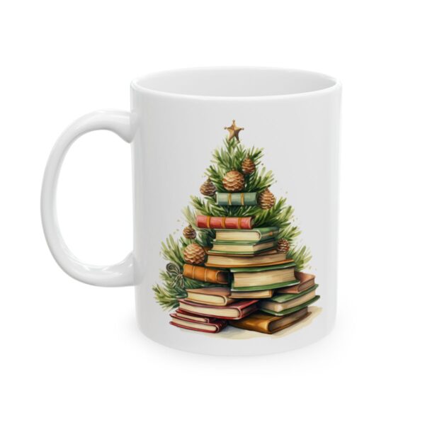 Christmas Book Tree Design 16 Mug – Book Lover Christmas Coffee Mug – 11oz/15oz Ceramic Mug