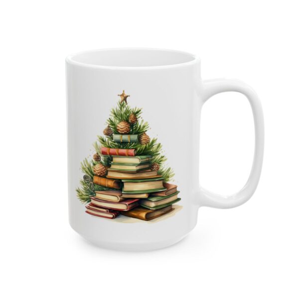 Christmas Book Tree Design 16 Mug – Book Lover Christmas Coffee Mug – 11oz/15oz Ceramic Mug