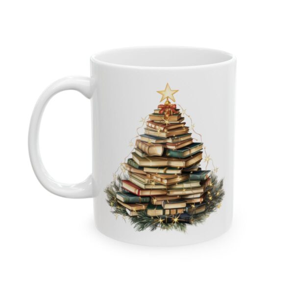 Christmas Book Tree Design 15 Mug – Book Lover Christmas Coffee Mug – 11oz/15oz Ceramic Mug