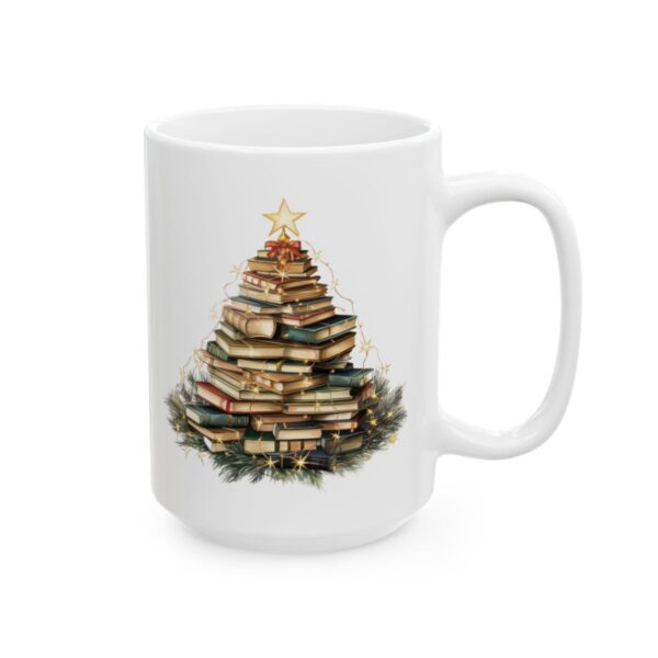 Christmas Book Tree Design 15 Mug – Book Lover Christmas Coffee Mug – 11oz/15oz Ceramic Mug