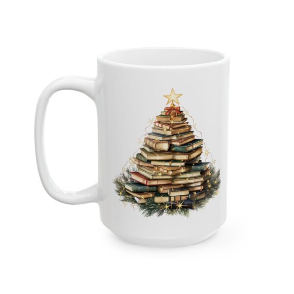 Christmas Book Tree Design 15 Mug – Book Lover Christmas Coffee Mug – 11oz/15oz Ceramic Mug