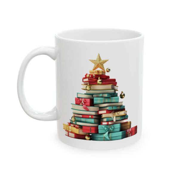 Christmas Book Tree Design 14 Mug – Book Lover Christmas Coffee Mug – 11oz/15oz Ceramic Mug