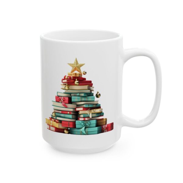 Christmas Book Tree Design 14 Mug – Book Lover Christmas Coffee Mug – 11oz/15oz Ceramic Mug