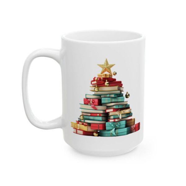 Christmas Book Tree Design 14 Mug – Book Lover Christmas Coffee Mug – 11oz/15oz Ceramic Mug