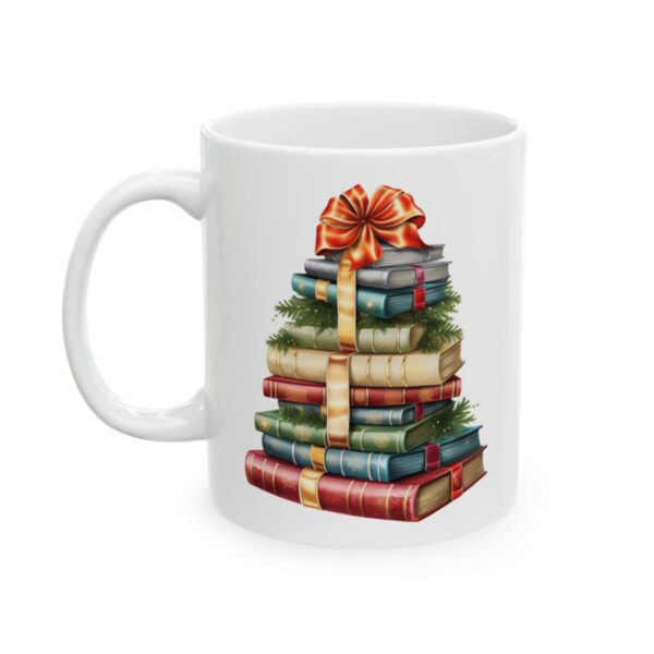 Christmas Book Tree Design 13 Mug – Book Lover Christmas Coffee Mug – 11oz/15oz Ceramic Mug