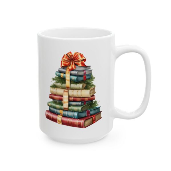 Christmas Book Tree Design 13 Mug – Book Lover Christmas Coffee Mug – 11oz/15oz Ceramic Mug