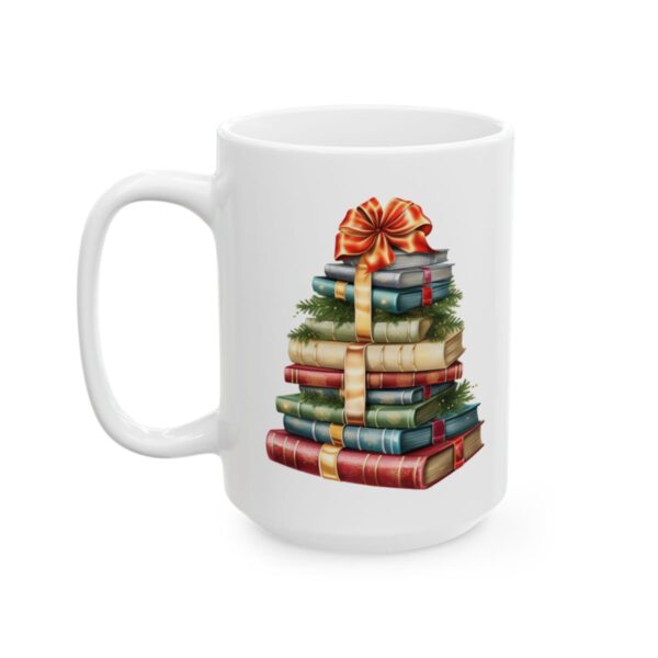 Christmas Book Tree Design 13 Mug – Book Lover Christmas Coffee Mug – 11oz/15oz Ceramic Mug
