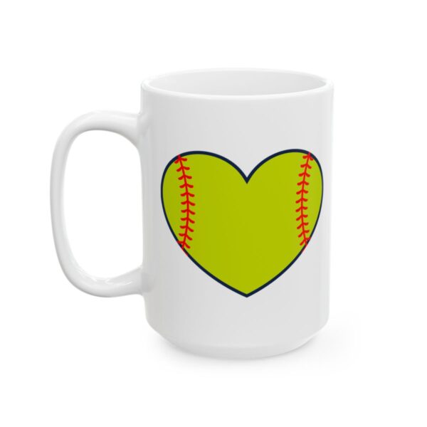 Softball Heart Softball Mug – Softball Fan Coffee Mug – 11oz/15oz Ceramic Mug - 16152_3_left.jpg Softball Heart Softball Mug – Softball Fan Coffee Mug – 11oz/15oz Ceramic Mug