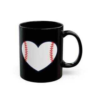 Baseball Heart Baseball Mug – Baseball Fan Coffee Mug – 11oz/15oz Ceramic Mug