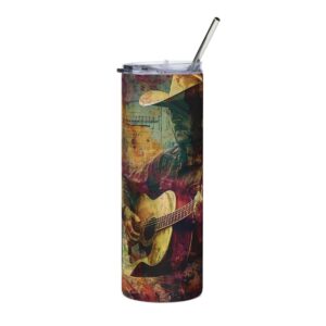 Country Music Cowboy Guitar Tumbler – 20oz Stainless Steel Tumbler