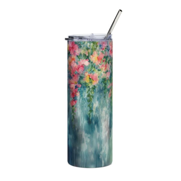 Pink Carnation Watercolor Flowers Tumbler – 20oz Stainless Steel Tumbler - 9448_1_left.jpg Pink Carnation Watercolor Flowers Tumbler – 20oz Stainless Steel Tumbler