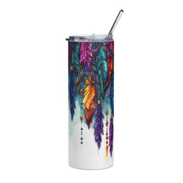Beaded Boho Feathers Tumbler – 20oz Stainless Steel Tumbler - 9454_2_right.jpg Beaded Boho Feathers Tumbler – 20oz Stainless Steel Tumbler