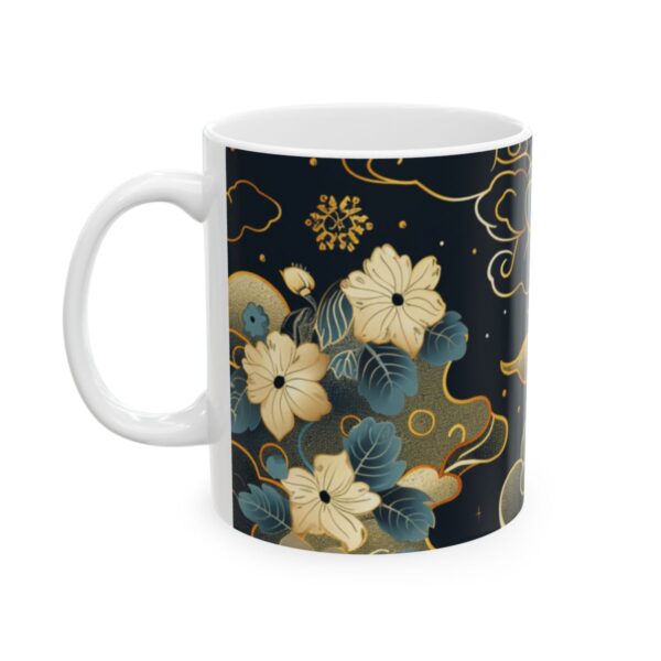 Eastern Enchantment Navy and Gold Clouds with White Flowers Mug – 11oz/15oz Ceramic Mug - 9501_1_left.jpg Eastern Enchantment Navy and Gold Clouds with White Flowers Mug – 11oz/15oz Ceramic Mug