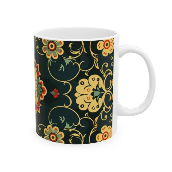 Eastern Enchantment Green and Yellow Floral Medallion Mug – 11oz/15oz Ceramic Mug - 9504_0_right.jpg Eastern Enchantment Green and Yellow Floral Medallion Mug – 11oz/15oz Ceramic Mug