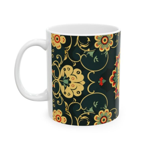 Eastern Enchantment Green and Yellow Floral Medallion Mug – 11oz/15oz Ceramic Mug - 9504_1_left.jpg Eastern Enchantment Green and Yellow Floral Medallion Mug – 11oz/15oz Ceramic Mug