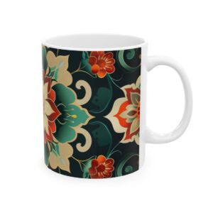 Eastern Enchantment Green and Red Lotus Mandala Mug – 11oz/15oz Ceramic Mug - 9507_0_right.jpg Eastern Enchantment Green and Red Lotus Mandala Mug – 11oz/15oz Ceramic Mug
