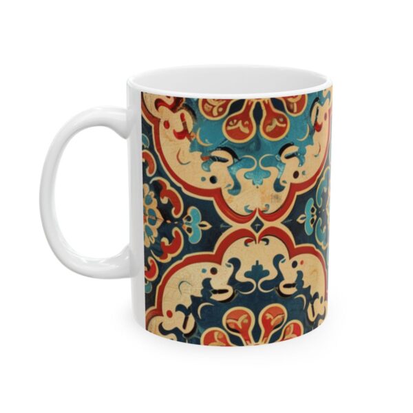 Eastern Enchantment Red Teal and Cream Damask Mug – 11oz/15oz Ceramic Mug - 9515_1_left.jpg Eastern Enchantment Red Teal and Cream Damask Mug – 11oz/15oz Ceramic Mug