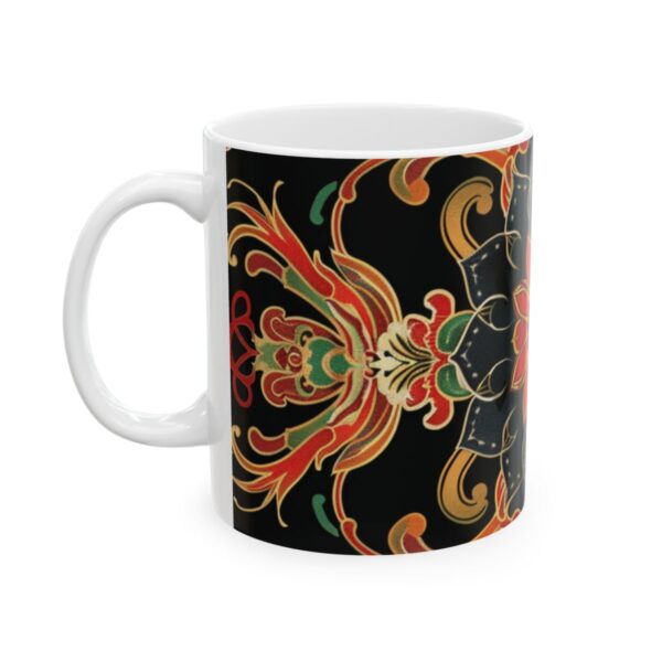 Eastern Enchantment Red and Black Floral Mandala Mug – 11oz/15oz Ceramic Mug