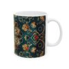 Eastern Enchantment Teal Floral Mandala Mug – 11oz/15oz Ceramic Mug