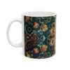Eastern Enchantment Teal Floral Mandala Mug – 11oz/15oz Ceramic Mug