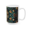 Eastern Enchantment Teal Floral Mandala Mug – 11oz/15oz Ceramic Mug