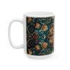 Eastern Enchantment Teal Floral Mandala Mug – 11oz/15oz Ceramic Mug