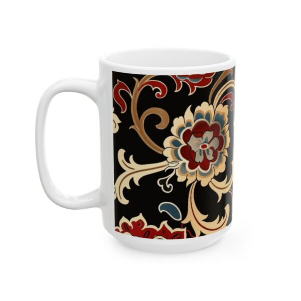Eastern Enchantment Black and Cream Floral Scroll Mug – 11oz/15oz Ceramic Mug - 9540_3_left.jpg Eastern Enchantment Black and Cream Floral Scroll Mug – 11oz/15oz Ceramic Mug