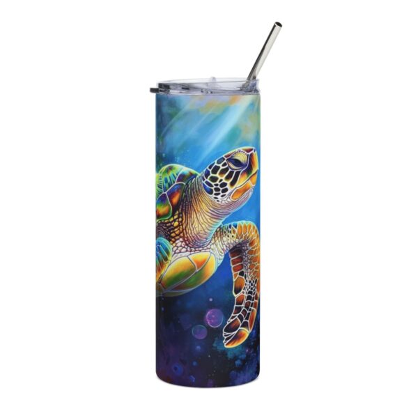Neon Sea Turtle Tumbler – 20oz Stainless Steel Tumbler