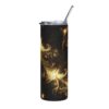 Gold Sparkle Swirls on Black Tumbler – 20oz Stainless Steel Tumbler