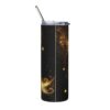 Gold Sparkle Swirls on Black Tumbler – 20oz Stainless Steel Tumbler