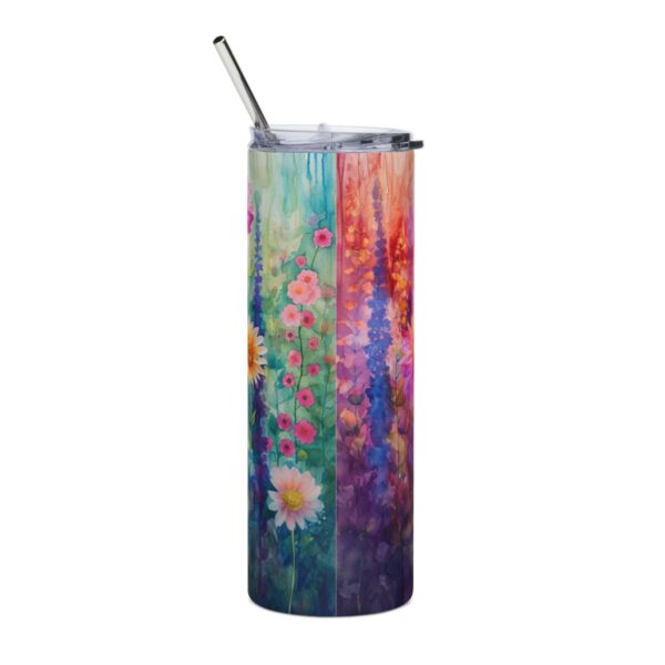Gerbera Daisy Watercolor Flowers Tumbler – 20oz Stainless Steel Tumbler - 9555_3_back.jpg Gerbera Daisy Watercolor Flowers Tumbler – 20oz Stainless Steel Tumbler