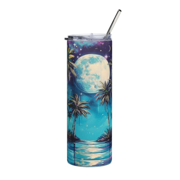 Full Moon Summer Palm Trees Tumbler – 20oz Stainless Steel Tumbler