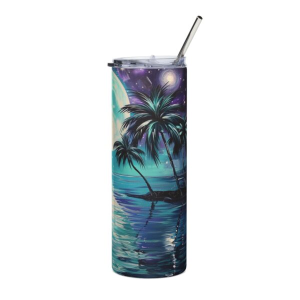 Full Moon Island Palm Trees Tumbler – 20oz Stainless Steel Tumbler