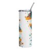 Teal Feather Paint Splash Tumbler – 20oz Stainless Steel Tumbler
